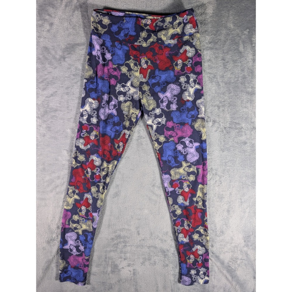 LuLaRoe Disney Villains Captain Hook Multicolor High Rise Stretch Leggings OS